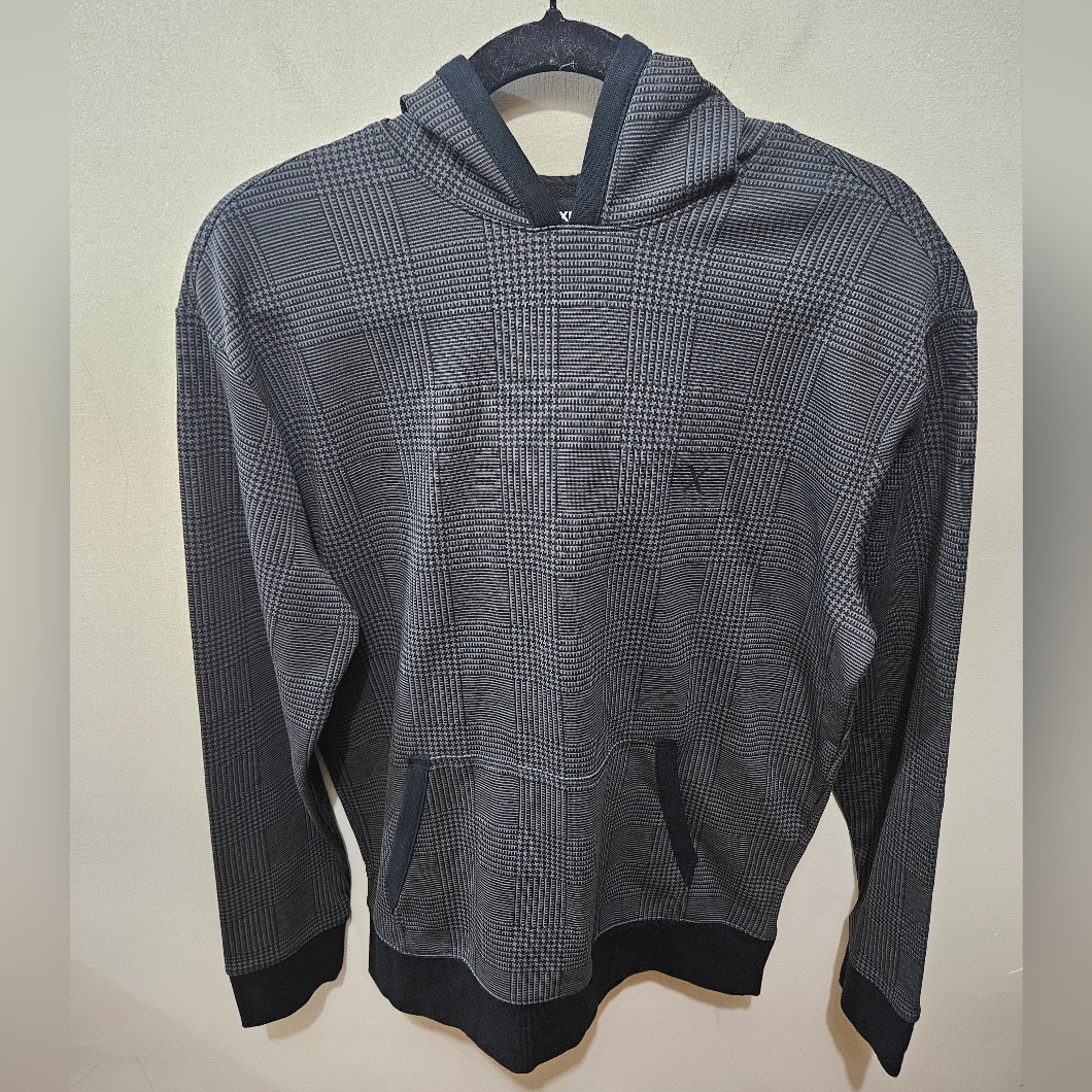 Express Gray Black Men's Cotton Blend Preppy Casual Sweatshirt Hoodie Small